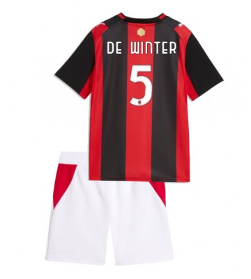 AC Milan Koni De Winter #5 Replika Hemmatröja Barn 2026-27 Kortärmad (+ Korta byxor)